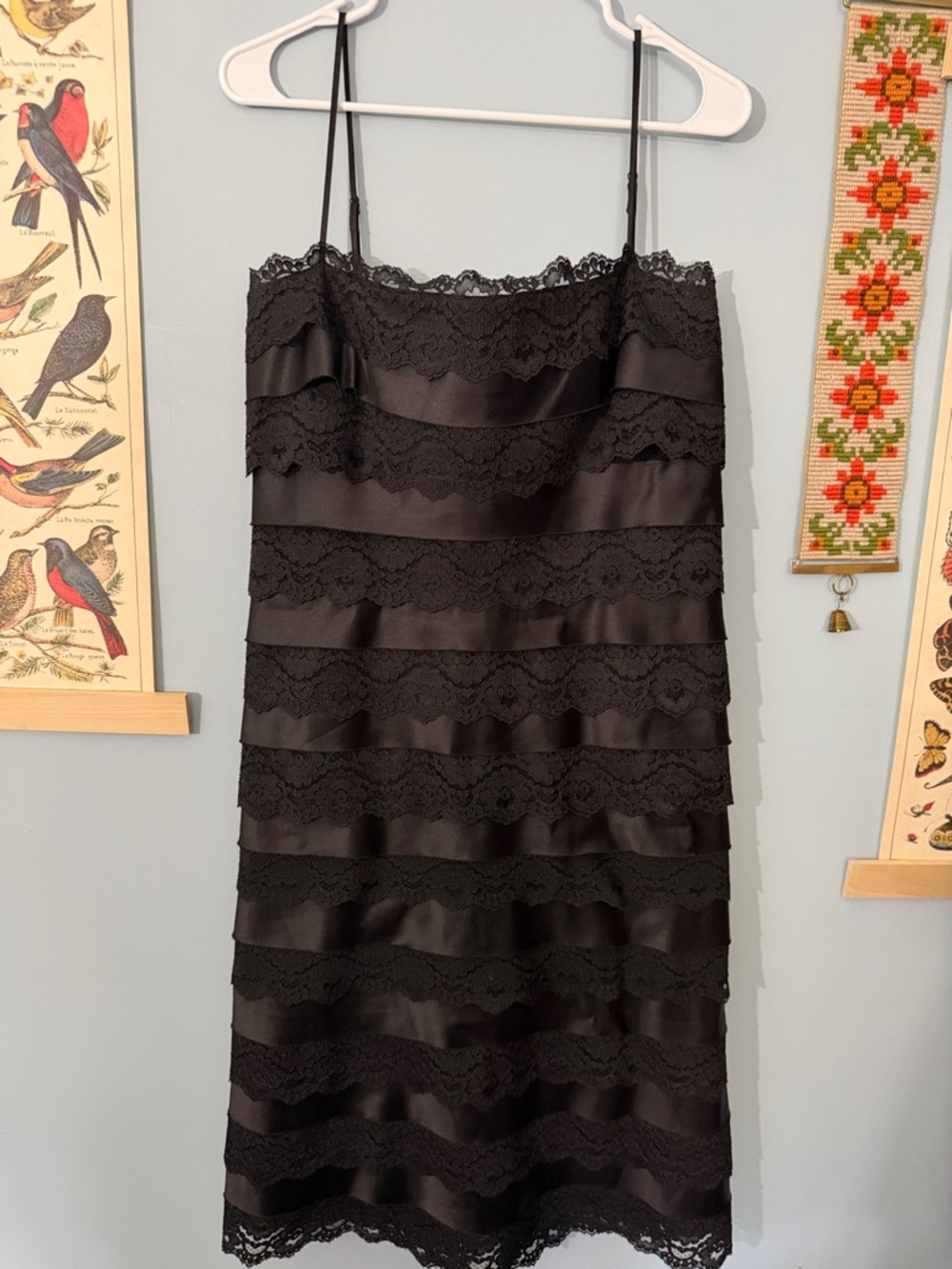 Tadashi Shoji Vintage Made in USA Lace Tiered Dress